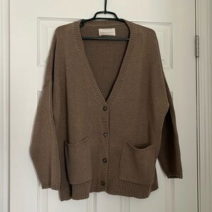 Monica cordera chunky cardigan taupe OS